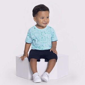 Conjunto Camiseta e Bermuda Masculina Bebê Alakazoo 45352
