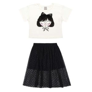 Conjunto Blusa e Saia Feminino Juvenil Alakazoo 46737