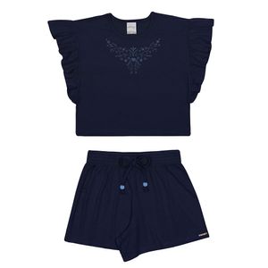 Conjunto Blusa e Shorts Feminino Juvenil Alakazoo 46811