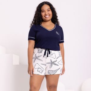 Pijama Blusa e Shorts Feminino Lunender Mais Mulher 49067
