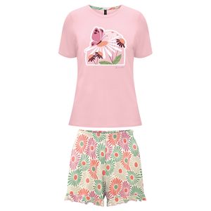 Pijama Blusa e Shorts Feminino Adulto Lunender 49243