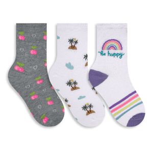 Kit Meia 3 pares Menina Juvenil Selene 7488.001