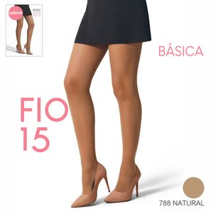 Meia Calça Fio 15 Feminina Básica Elastano Selene 9765.002