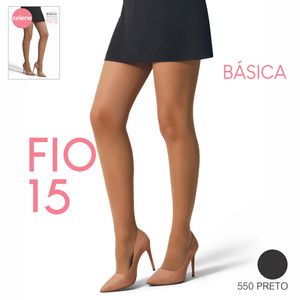 Meia Calça Fio 15 Feminina Básica Elastano Selene 9765.002