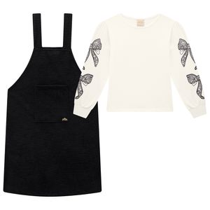 Salopete e Blusa Feminino Juvenil Milli e Nina 29598